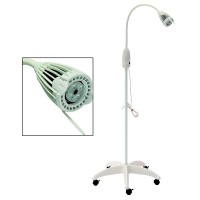 Lampada LED per piccoli interventi chirurgici: collo d'oca multiposizionale, LED 10W e base in PVC bianco